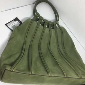 Bruno Magli Olive Suede/Leather Tote